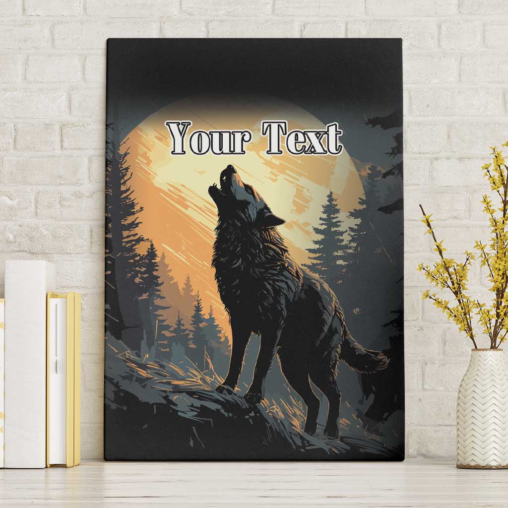 Personalized Estonia Canvas Wall Art Wolf Howling At The Moon - Wonder Print Shop