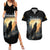 Personalized Estonia Couples Matching Summer Maxi Dress and Hawaiian Shirt Wolf Howling At The Moon - Wonder Print Shop