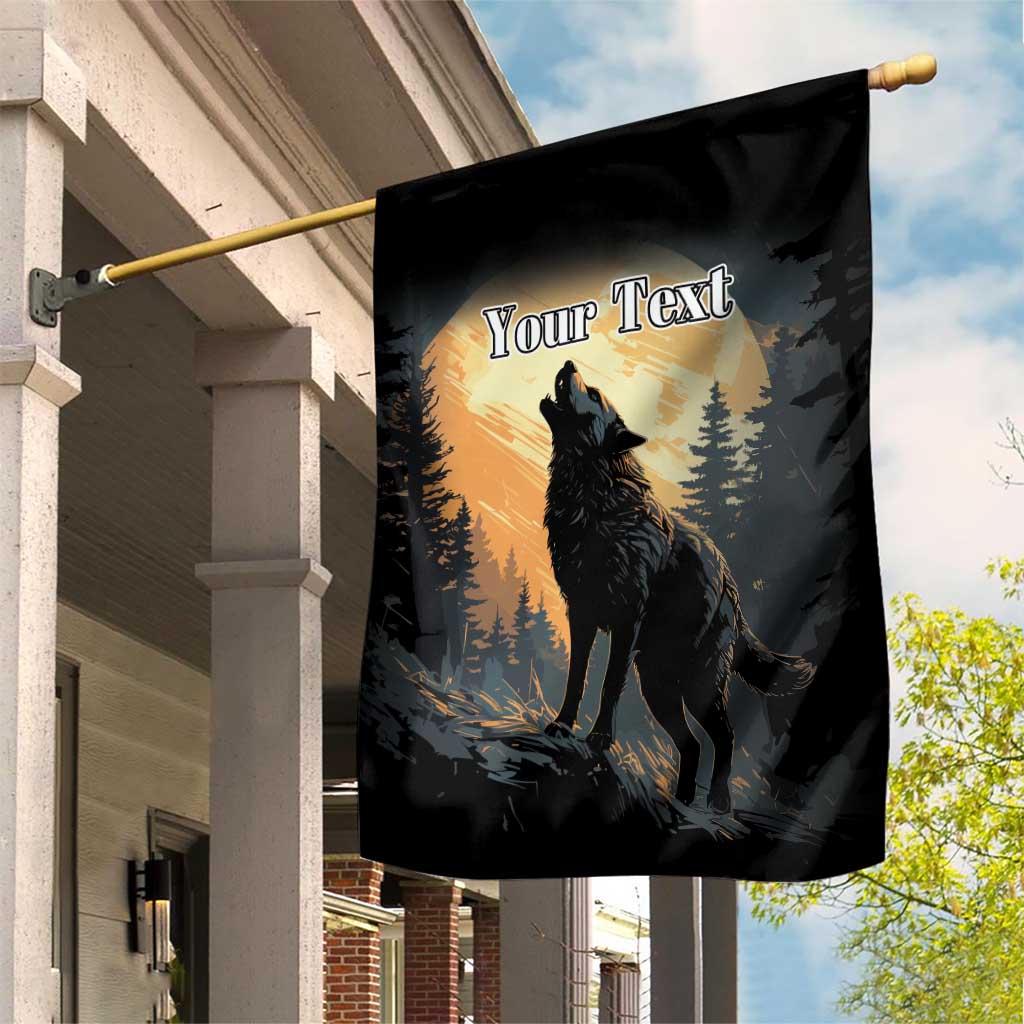 Personalized Estonia Garden Flag Wolf Howling At The Moon - Wonder Print Shop