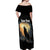 Personalized Estonia Off Shoulder Maxi Dress Wolf Howling At The Moon - Wonder Print Shop