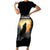 Personalized Estonia Short Sleeve Bodycon Dress Wolf Howling At The Moon - Wonder Print Shop