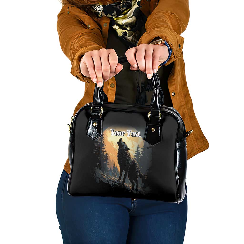 Personalized Estonia Shoulder Handbag Wolf Howling At The Moon