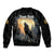 Personalized Estonia Sleeve Zip Bomber Jacket Wolf Howling At The Moon - Wonder Print Shop