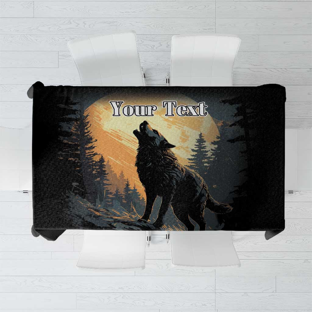 Personalized Estonia Tablecloth Wolf Howling At The Moon - Wonder Print Shop