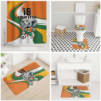 Custom Ivory Coast Football Bathroom Set Les Elephants Mascot - Wonder Print Shop