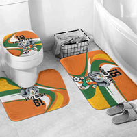 Custom Ivory Coast Football Bathroom Set Les Elephants Mascot - Wonder Print Shop