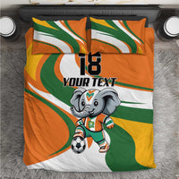 Custom Ivory Coast Football Bedding Set Les Elephants Mascot - Wonder Print Shop