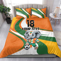 Custom Ivory Coast Football Bedding Set Les Elephants Mascot - Wonder Print Shop