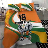 Custom Ivory Coast Football Bedding Set Les Elephants Mascot - Wonder Print Shop