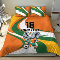 Custom Ivory Coast Football Bedding Set Les Elephants Mascot - Wonder Print Shop