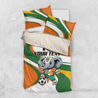 Custom Ivory Coast Football Bedding Set Les Elephants Mascot - Wonder Print Shop