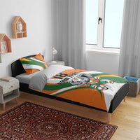 Custom Ivory Coast Football Bedding Set Les Elephants Mascot - Wonder Print Shop