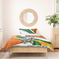 Custom Ivory Coast Football Bedding Set Les Elephants Mascot - Wonder Print Shop
