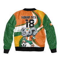 Custom Ivory Coast Football Bomber Jacket Les Elephants Mascot - Wonder Print Shop