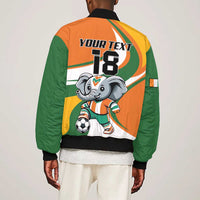 Custom Ivory Coast Football Bomber Jacket Les Elephants Mascot - Wonder Print Shop