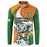 Custom Ivory Coast Football Button Sweatshirt Les Elephants Mascot