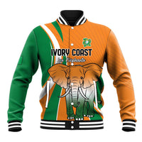 Custom Ivory Coast Football Baseball Jacket Les Elephants Spirit - Wonder Print Shop