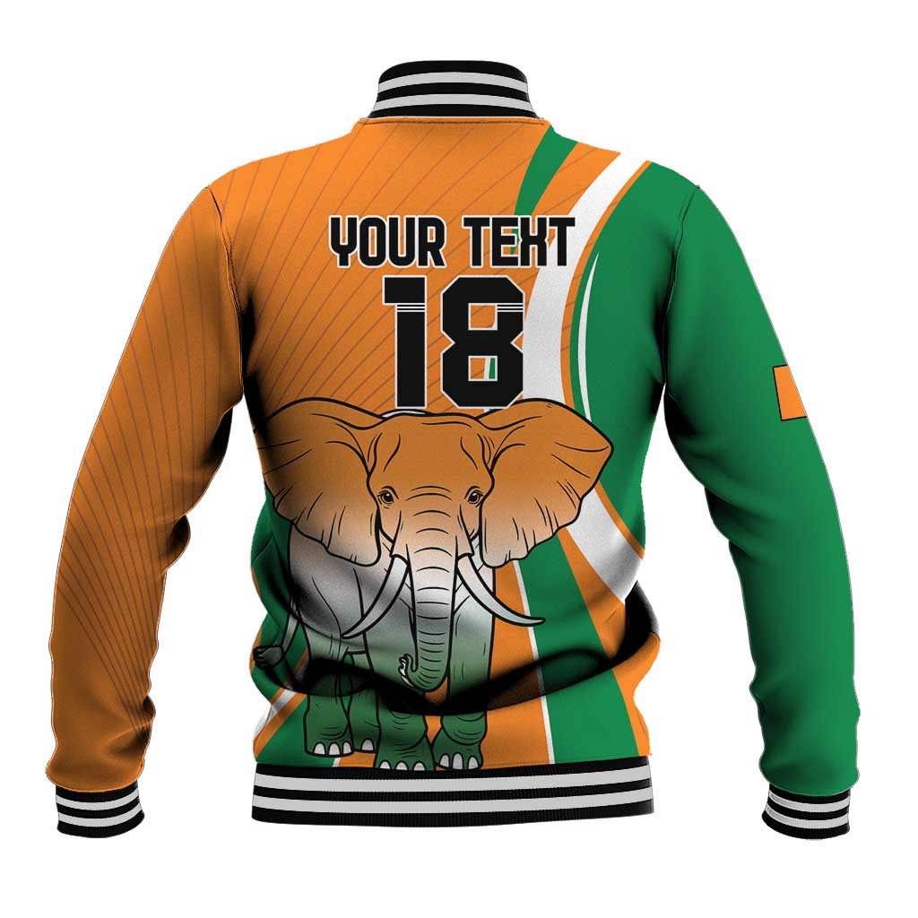 Custom Ivory Coast Football Baseball Jacket Les Elephants Spirit - Wonder Print Shop