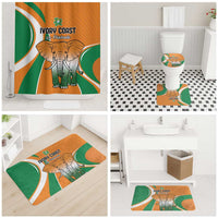 Ivory Coast Football Bathroom Set Les Elephants Spirit - Wonder Print Shop