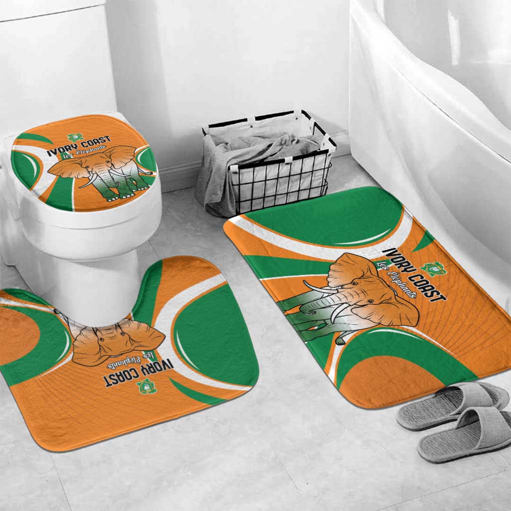 Ivory Coast Football Bathroom Set Les Elephants Spirit - Wonder Print Shop