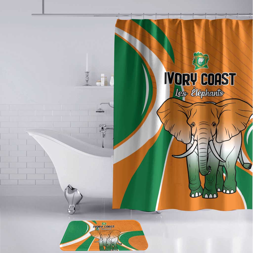 Ivory Coast Football Bathroom Set Les Elephants Spirit - Wonder Print Shop