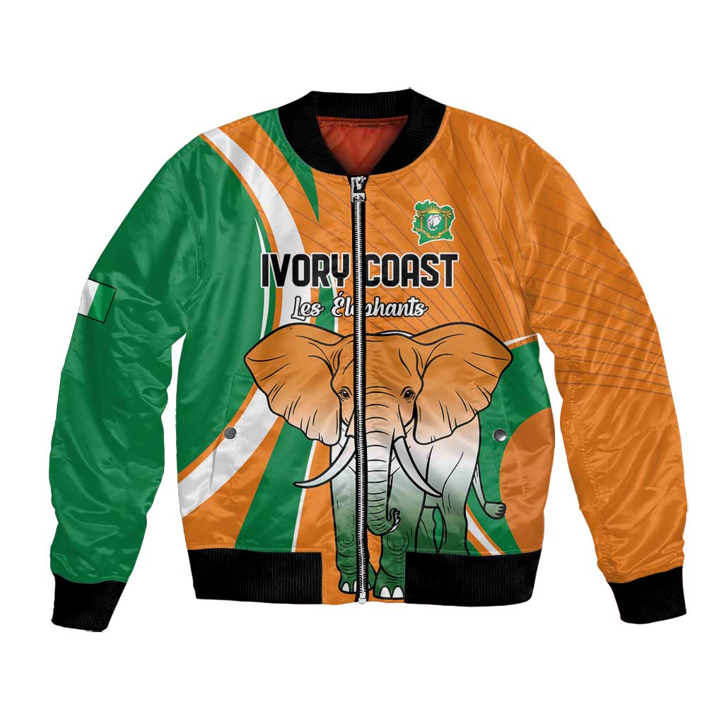 Custom Ivory Coast Football Bomber Jacket Les Elephants Spirit - Wonder Print Shop