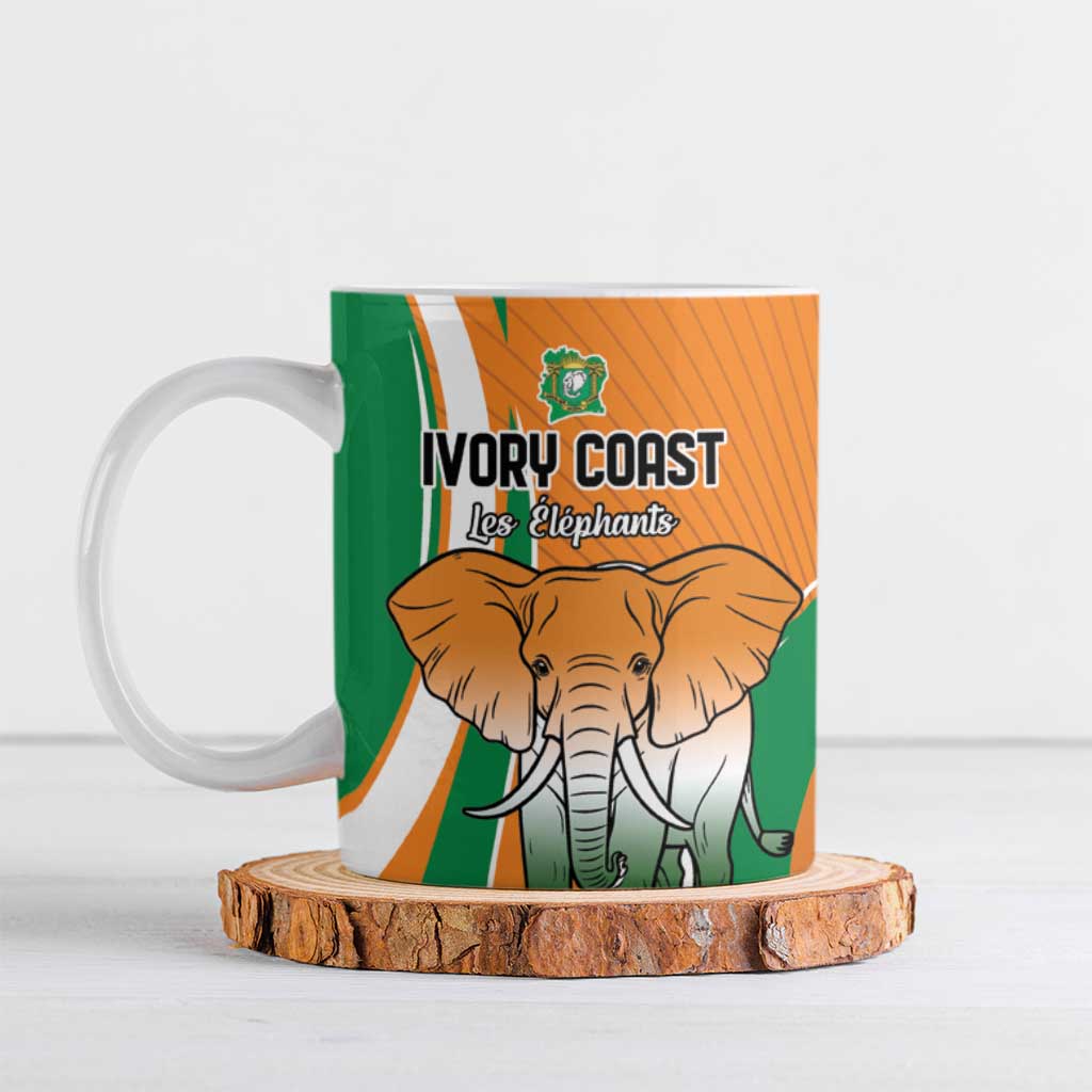 Custom Ivory Coast Football Ceramic Mug Les Elephants Spirit - Wonder Print Shop