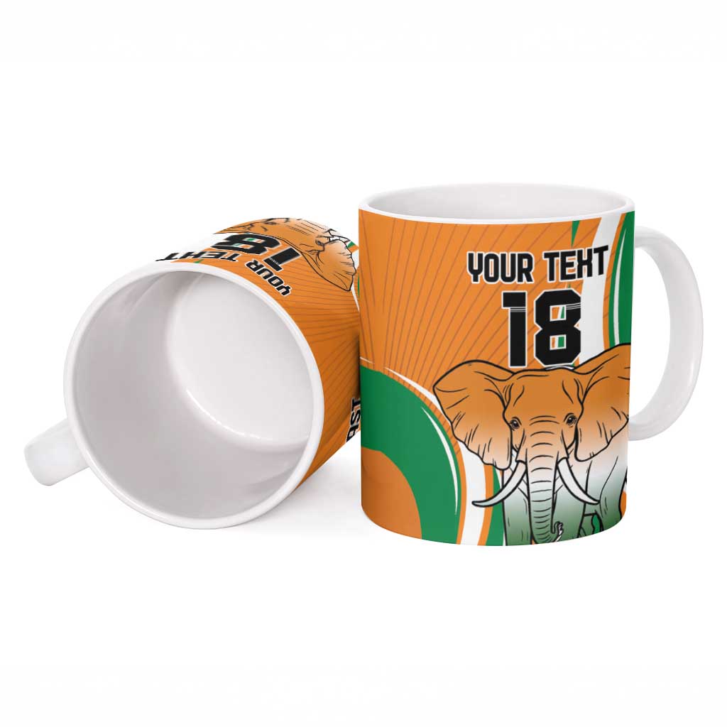 Custom Ivory Coast Football Ceramic Mug Les Elephants Spirit - Wonder Print Shop