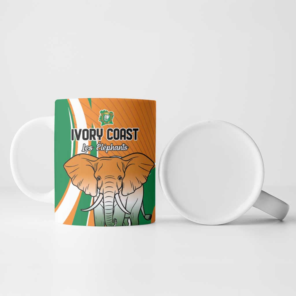 Custom Ivory Coast Football Ceramic Mug Les Elephants Spirit - Wonder Print Shop