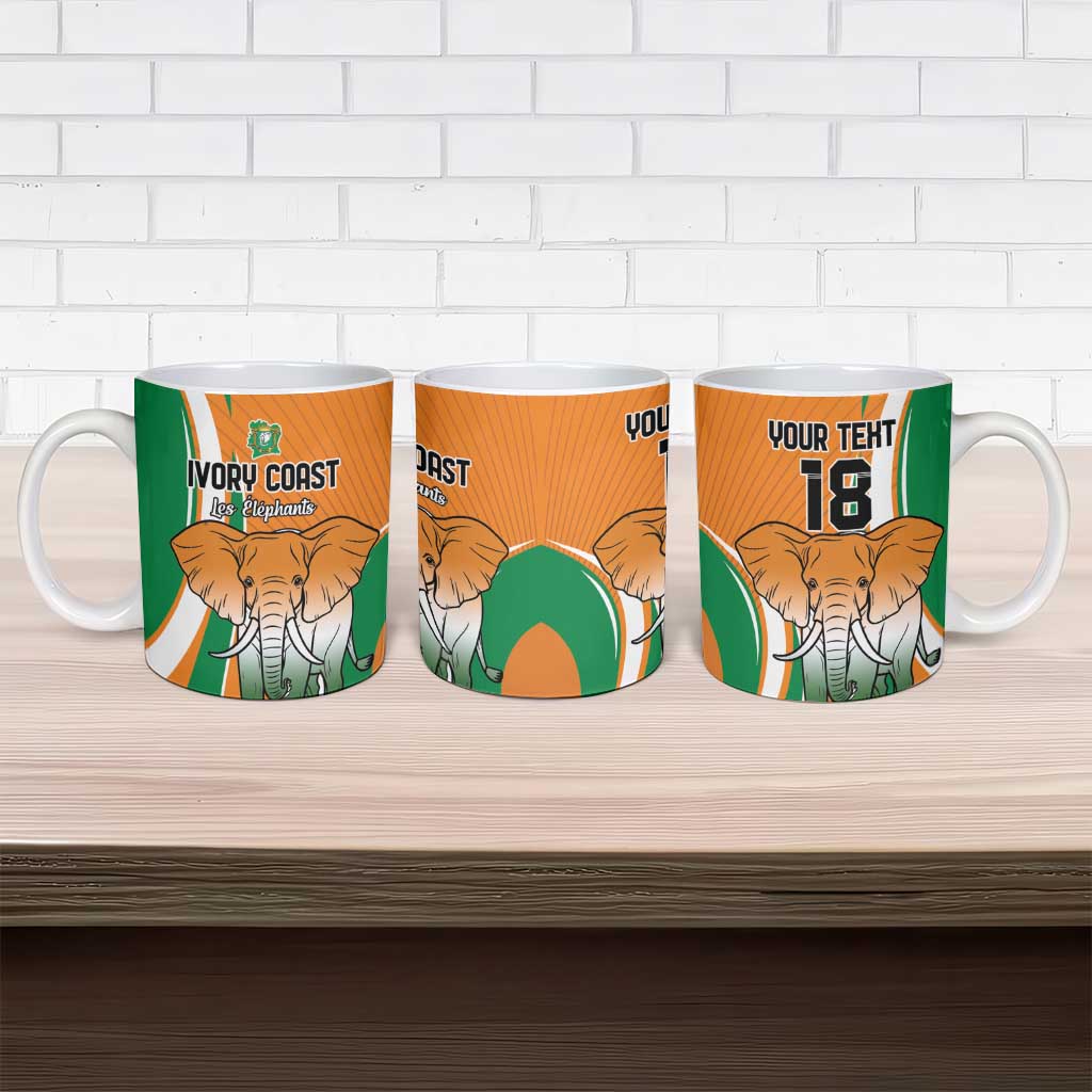 Custom Ivory Coast Football Ceramic Mug Les Elephants Spirit - Wonder Print Shop