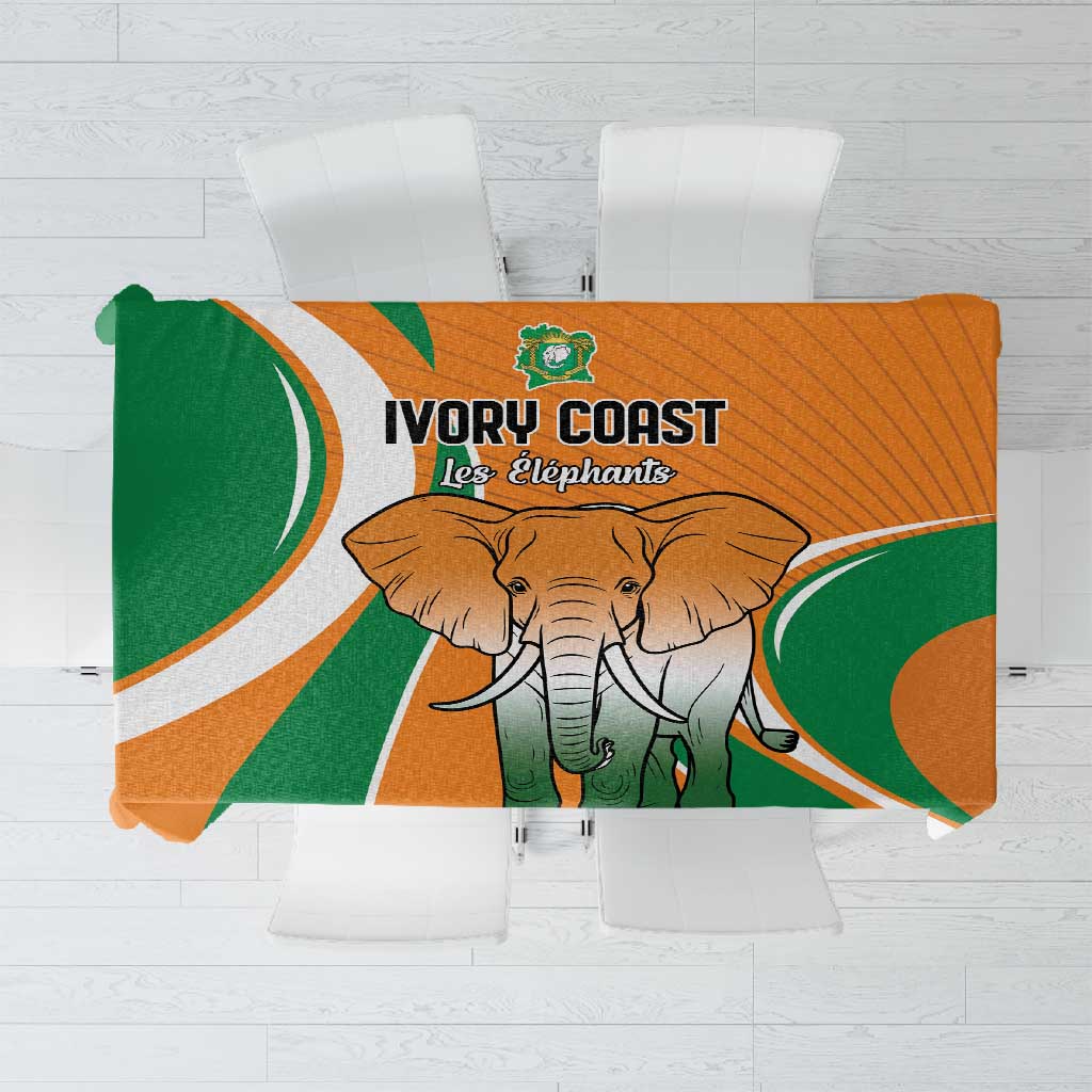 Ivory Coast Football Tablecloth Les Elephants Spirit - Wonder Print Shop