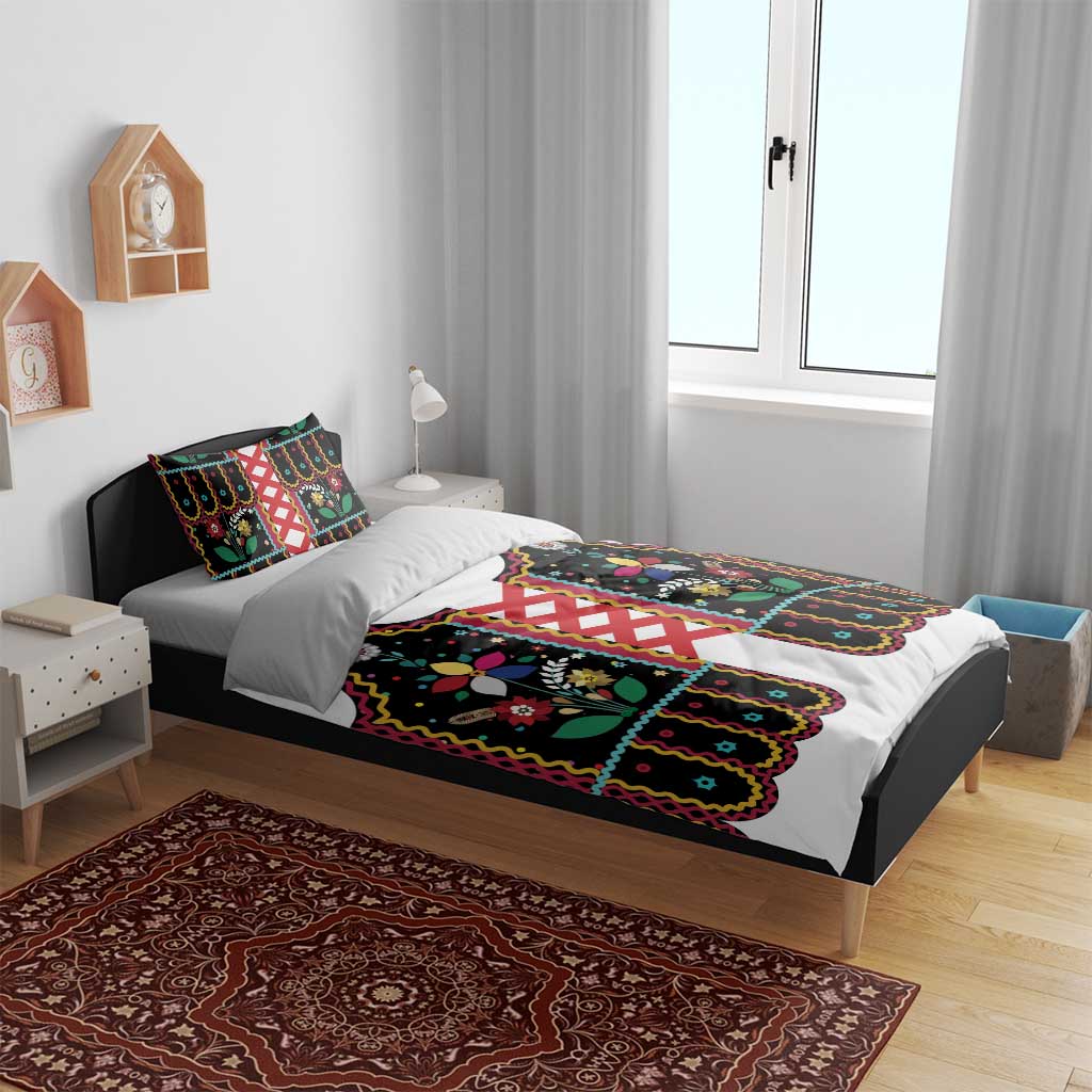 Vintage Polish Gorsecik Bedding Set Slavic Floral Folk Art