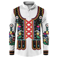 Vintage Polish Gorsecik Button Sweatshirt Slavic Floral Folk Art