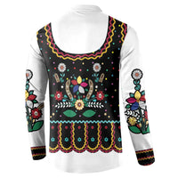 Vintage Polish Gorsecik Button Sweatshirt Slavic Floral Folk Art
