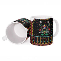 Vintage Polish Gorsecik Ceramic Mug Slavic Floral Folk Art