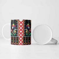 Vintage Polish Gorsecik Ceramic Mug Slavic Floral Folk Art