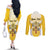 Personalized Holy See - Vatican City Couples Matching Off The Shoulder Long Sleeve Dress and Long Sleeve Button Shirt Sporty Style