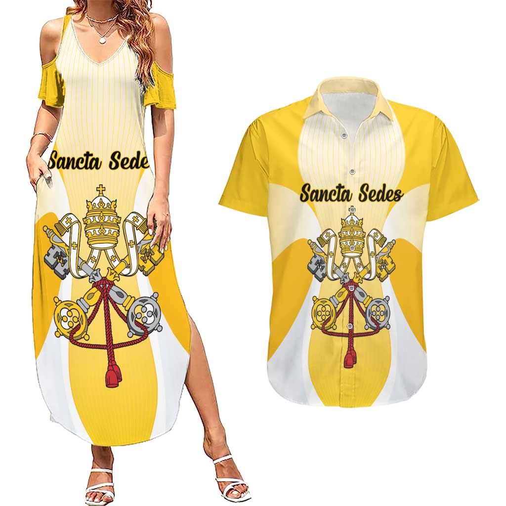 Personalized Holy See - Vatican City Couples Matching Summer Maxi Dress and Hawaiian Shirt Sporty Style