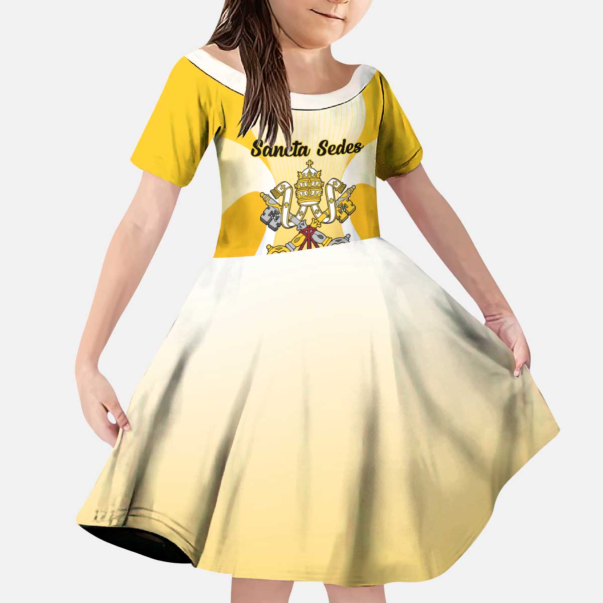 Personalized Holy See - Vatican City Kid Short Sleeve Dress Sporty Style