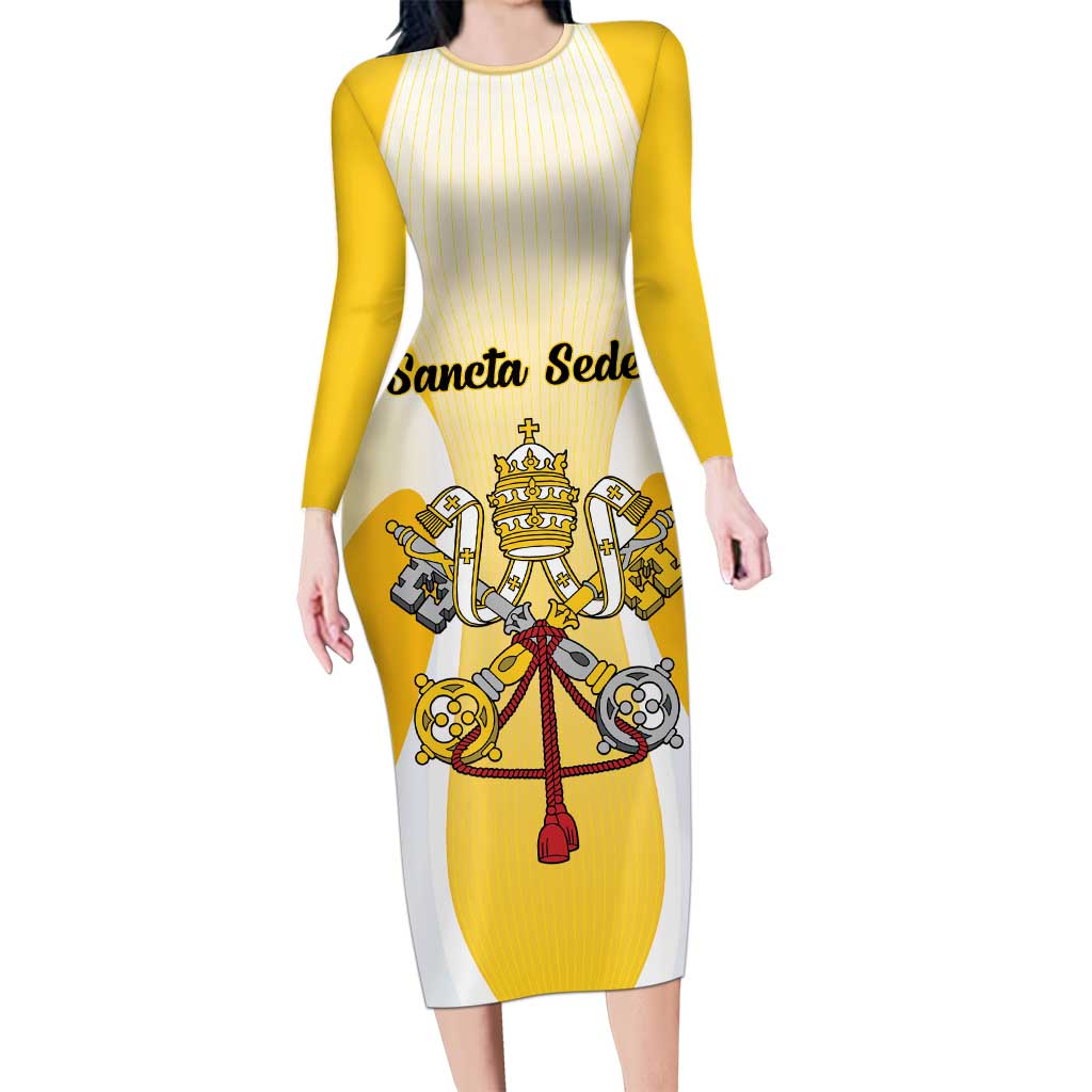 Personalized Holy See - Vatican City Long Sleeve Bodycon Dress Sporty Style