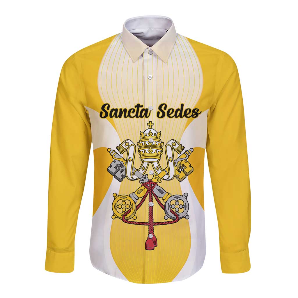 Personalized Holy See - Vatican City Long Sleeve Button Shirt Sporty Style