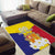 Custom Andorra Coat Of Arms Area Rug Narcissus Poeticus Flowers Flag Style