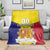 Custom Andorra Coat Of Arms Blanket Narcissus Poeticus Flowers Flag Style