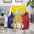 Custom Andorra Coat Of Arms Blanket Narcissus Poeticus Flowers Flag Style