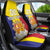 Custom Andorra Coat Of Arms Car Seat Cover Narcissus Poeticus Flowers Flag Style