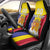 Custom Andorra Coat Of Arms Car Seat Cover Narcissus Poeticus Flowers Flag Style