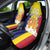 Custom Andorra Coat Of Arms Car Seat Cover Narcissus Poeticus Flowers Flag Style