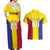 Custom Andorra Coat Of Arms Couples Matching Off Shoulder Maxi Dress and Hawaiian Shirt Narcissus Poeticus Flowers Flag Style