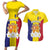 Custom Andorra Coat Of Arms Couples Matching Short Sleeve Bodycon Dress and Hawaiian Shirt Narcissus Poeticus Flowers Flag Style