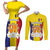 Custom Andorra Coat Of Arms Couples Matching Short Sleeve Bodycon Dress and Long Sleeve Button Shirt Narcissus Poeticus Flowers Flag Style